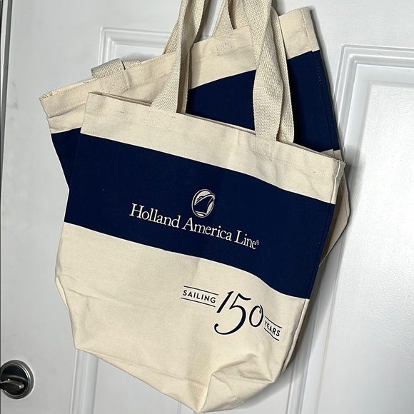 Holland America Cruise Line YOU GET 2 Canvas Tote Bags in Excellent Condition - Picture 1 of 7